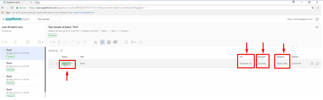 new applitools test