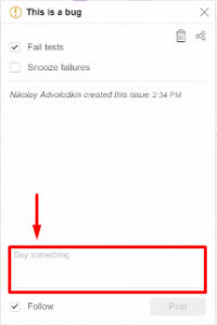fill comment about the bug in applitools