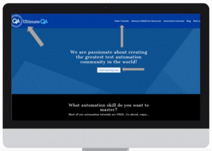 a visual bug on ultimateqa website 1080p resolution