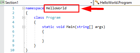 Visual studio example of Camel case