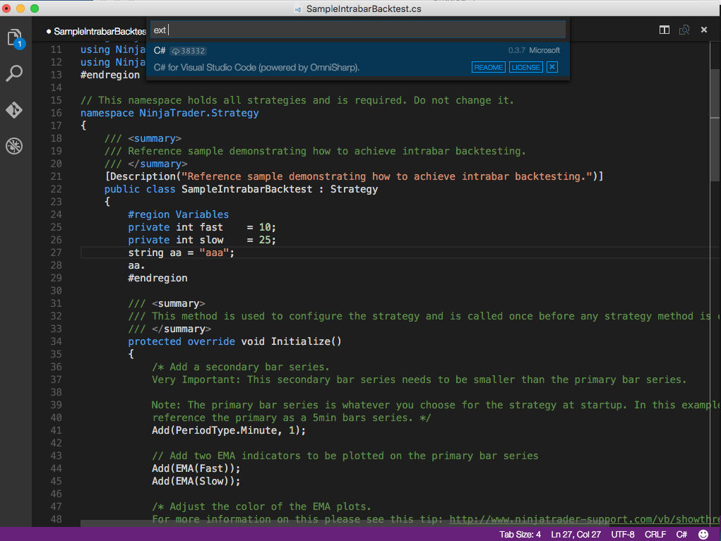 example of comment in C# code