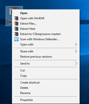 extract zippped files from github repo